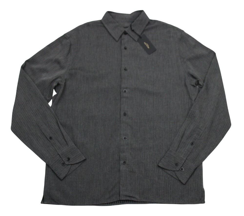 Rag & Bone Button Up Shirt Mens M Grey Stripe Refined Viscose Dalton Long Sleeve